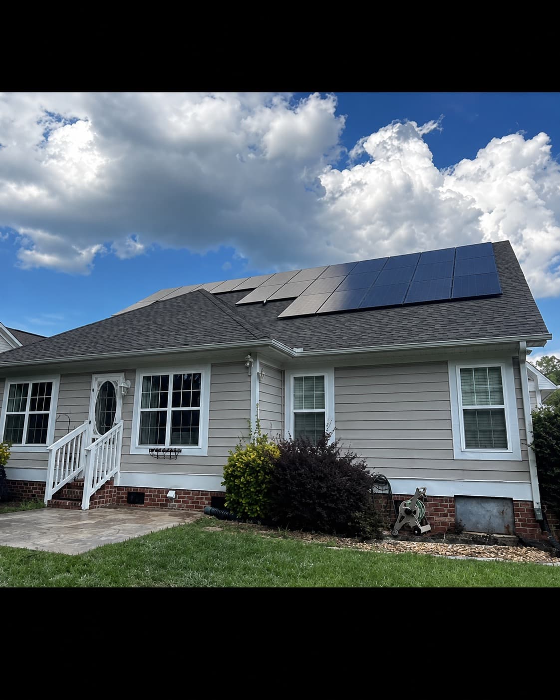 Solar installation on a two-story home