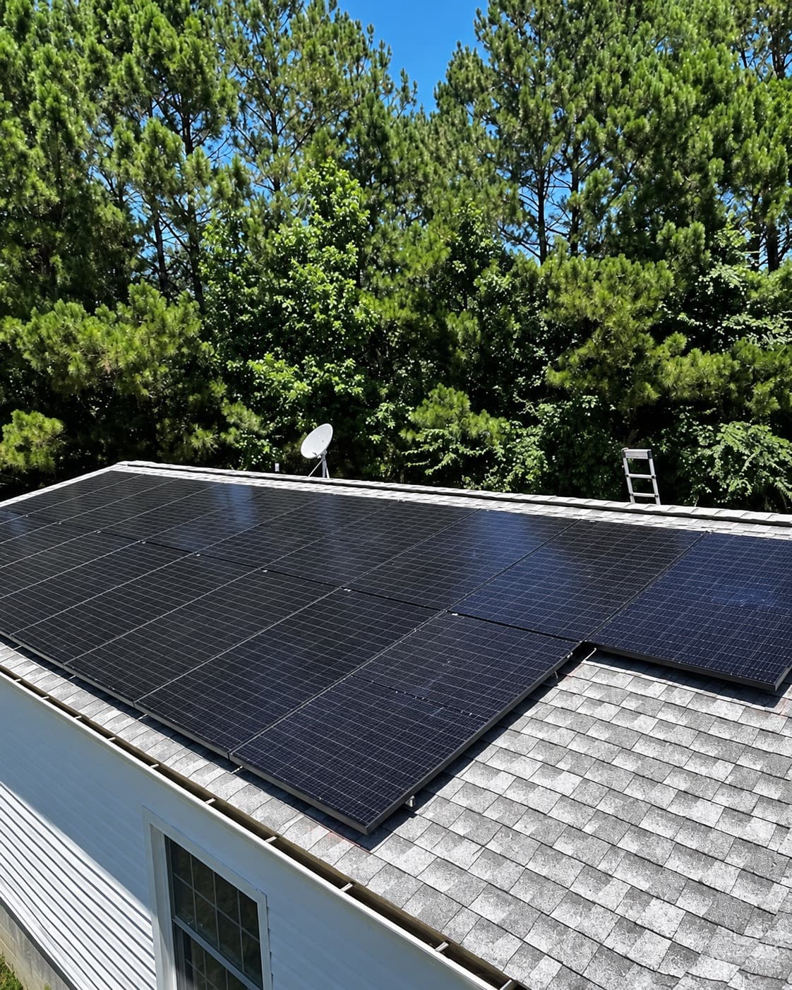 Completed rooftop panel array